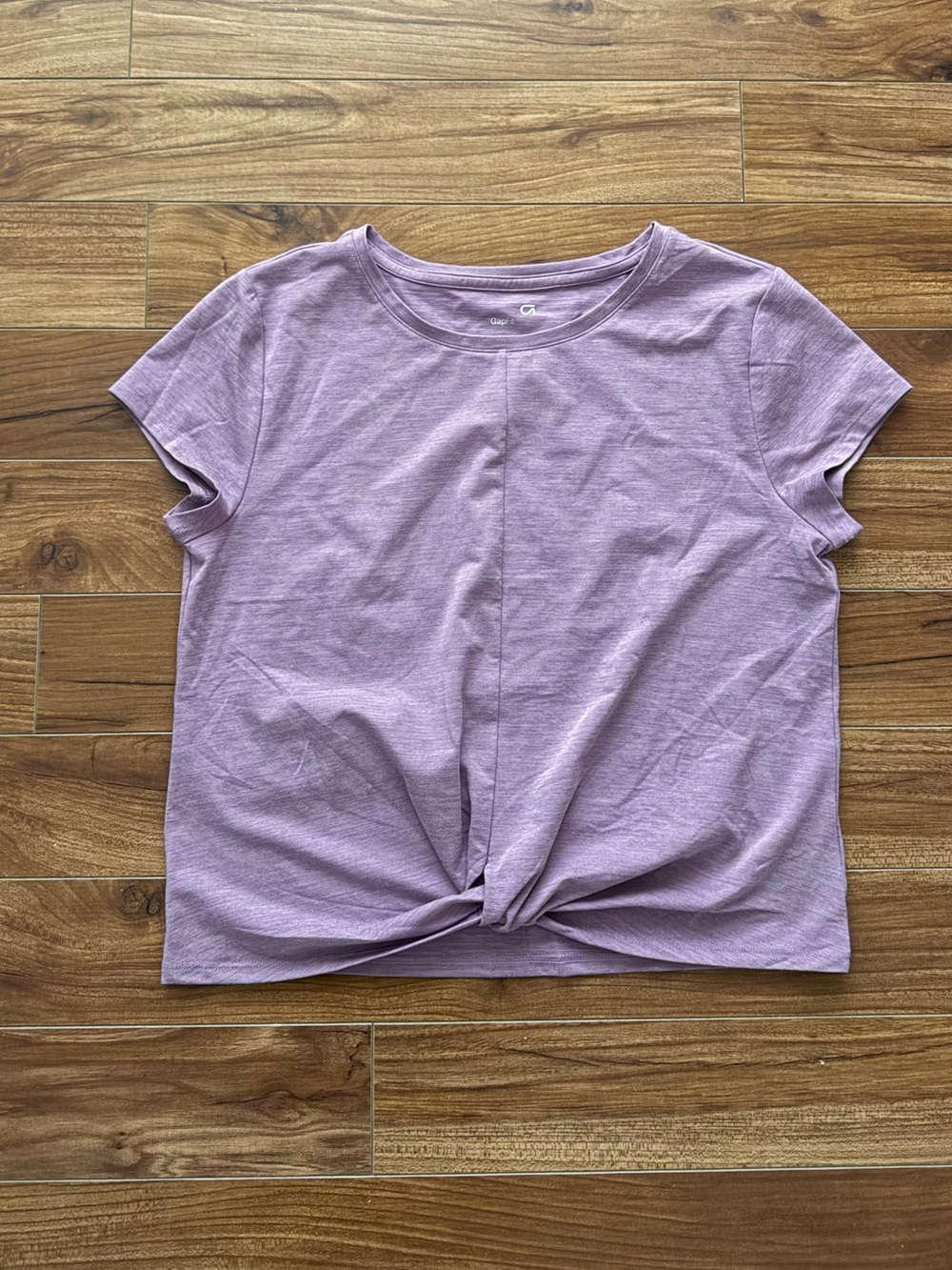GapFit Purple Heathered Twist Front Active Tee Size S (NWOT)